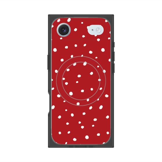 プレミアムスクエアケース with MagSafe［ Drawing Dot - Red ］