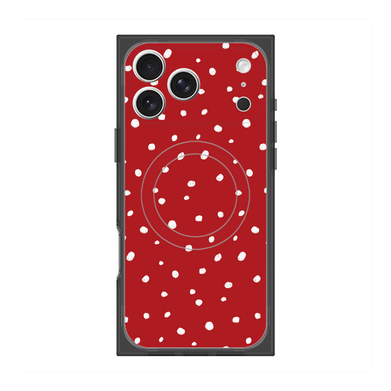 プレミアムスクエアケース with MagSafe［ Drawing Dot - Red ］