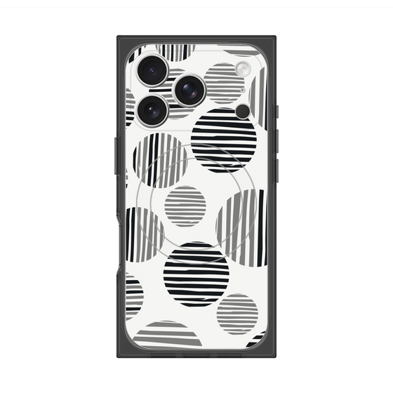 プレミアムスクエアケース with MagSafe［ Nordic Dot - Black ］