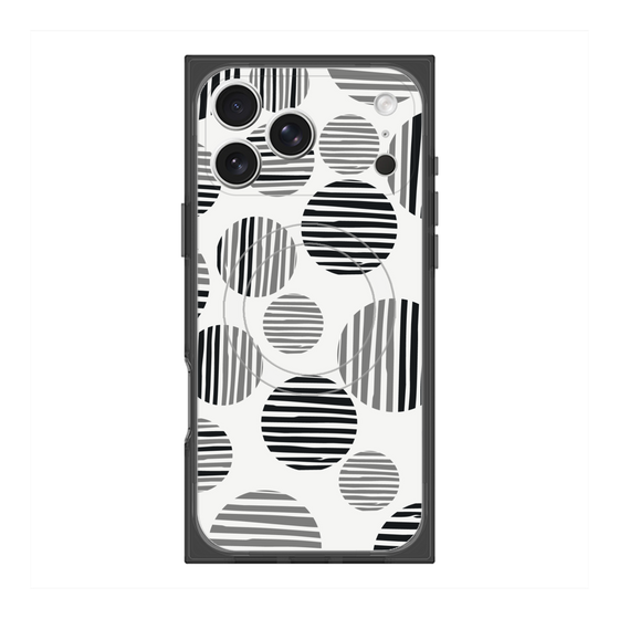 プレミアムスクエアケース with MagSafe［ Nordic Dot - Black ］