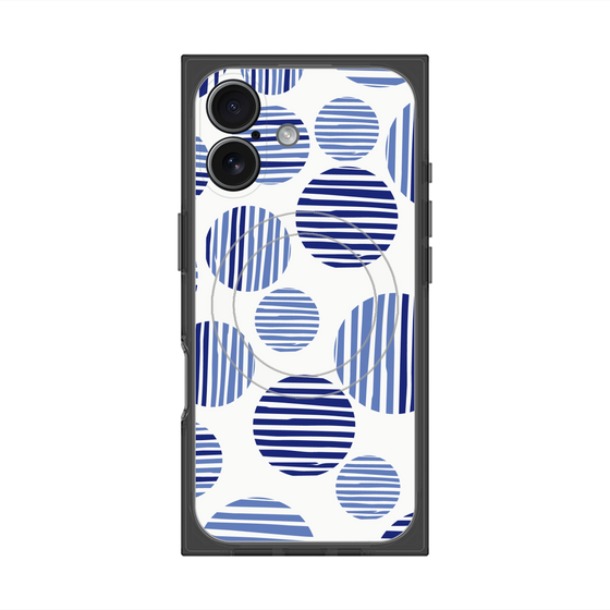 プレミアムスクエアケース with MagSafe［ Nordic Dot - Blue ］