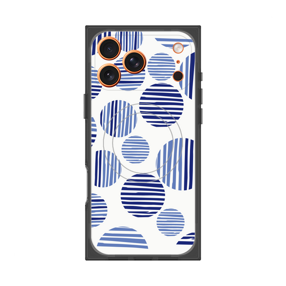 プレミアムスクエアケース with MagSafe［ Nordic Dot - Blue ］