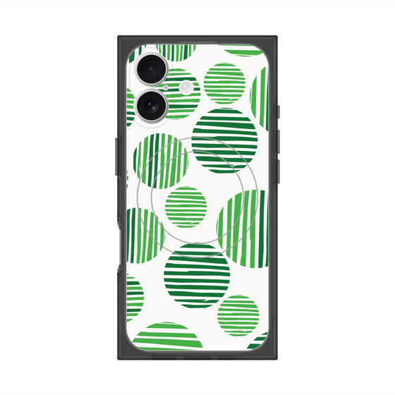 プレミアムスクエアケース with MagSafe［ Nordic Dot - Green ］