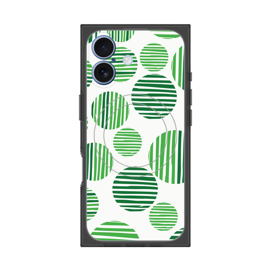 プレミアムスクエアケース with MagSafe［ Nordic Dot - Green ］