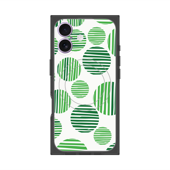 プレミアムスクエアケース with MagSafe［ Nordic Dot - Green ］