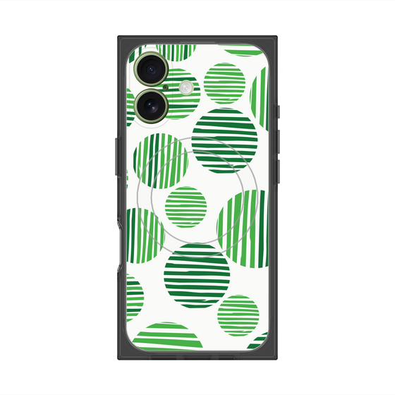 プレミアムスクエアケース with MagSafe［ Nordic Dot - Green ］