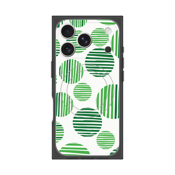 プレミアムスクエアケース with MagSafe［ Nordic Dot - Green ］