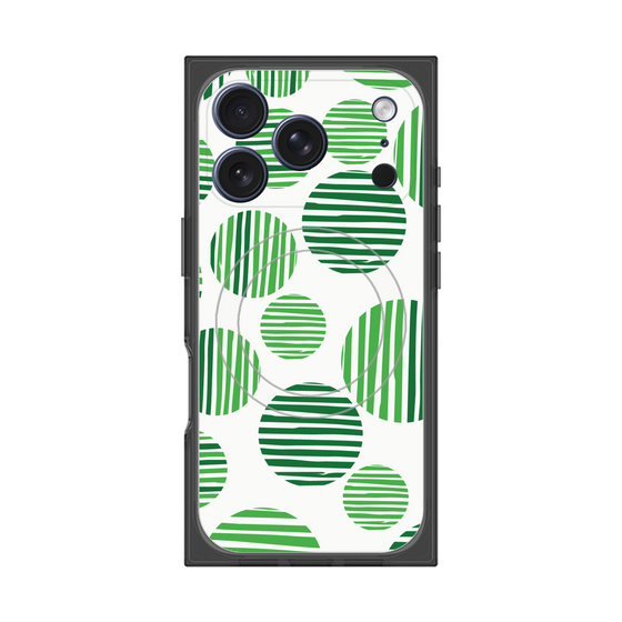 プレミアムスクエアケース with MagSafe［ Nordic Dot - Green ］