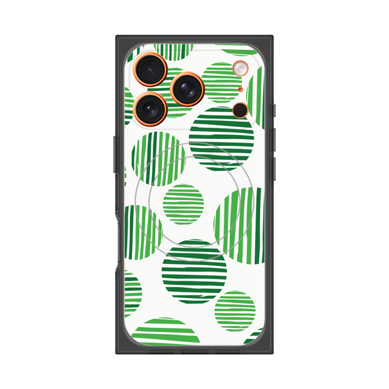 プレミアムスクエアケース with MagSafe［ Nordic Dot - Green ］
