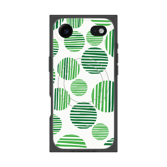 プレミアムスクエアケース with MagSafe［ Nordic Dot - Green ］