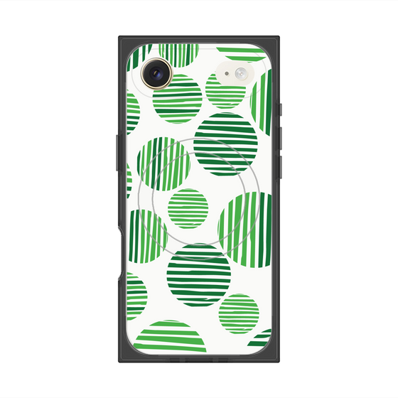 プレミアムスクエアケース with MagSafe［ Nordic Dot - Green ］