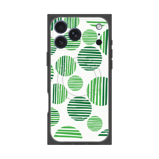 プレミアムスクエアケース with MagSafe［ Nordic Dot - Green ］