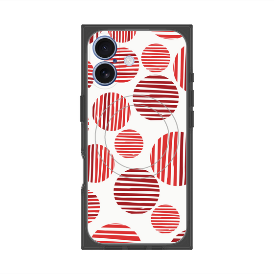プレミアムスクエアケース with MagSafe［ Nordic Dot - Red ］