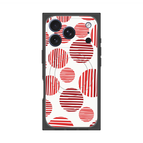 プレミアムスクエアケース with MagSafe［ Nordic Dot - Red ］
