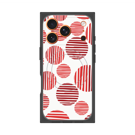 プレミアムスクエアケース with MagSafe［ Nordic Dot - Red ］