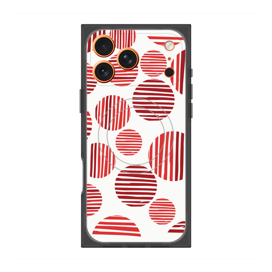 プレミアムスクエアケース with MagSafe［ Nordic Dot - Red ］