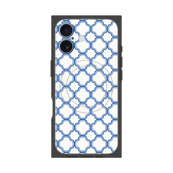 プレミアムスクエアケース with MagSafe［ Moroccan3 - Blue ］