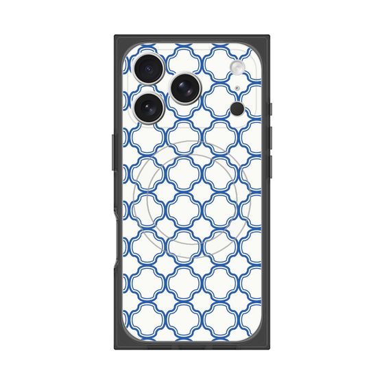 プレミアムスクエアケース with MagSafe［ Moroccan3 - Blue ］