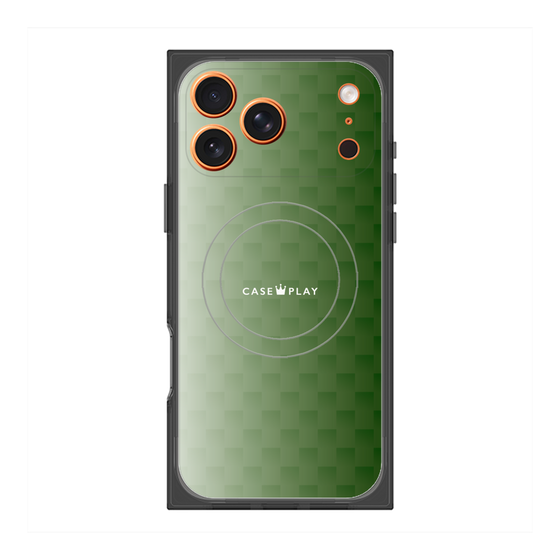 プレミアムスクエアケース with MagSafe［ CASEPLAY Check - Green ］