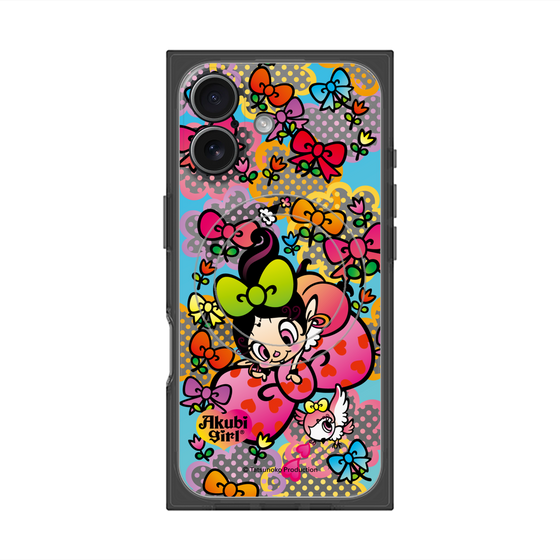 プレミアムスクエアケース with MagSafe［ アクビガール - フラワーリボン ］