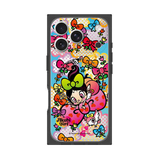 プレミアムスクエアケース with MagSafe［ アクビガール - フラワーリボン ］