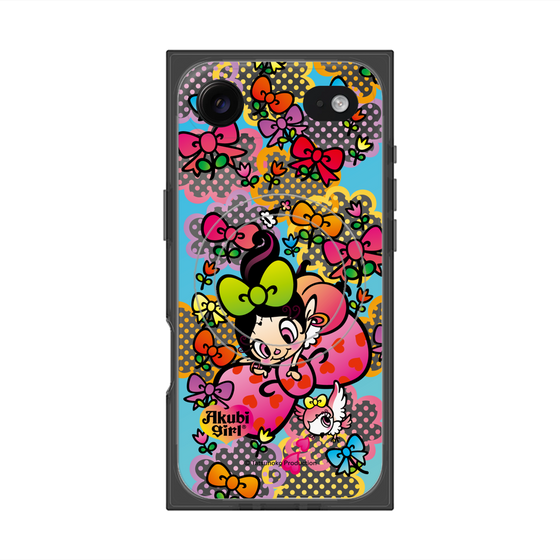 プレミアムスクエアケース with MagSafe［ アクビガール - フラワーリボン ］