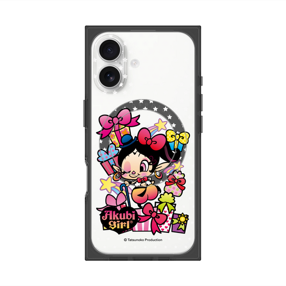 プレミアムスクエアケース with MagSafe［ アクビガール - プレゼントリボン ］