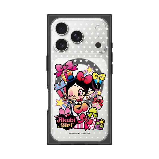 プレミアムスクエアケース with MagSafe［ アクビガール - プレゼントリボン ］