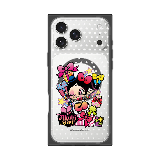 プレミアムスクエアケース with MagSafe［ アクビガール - プレゼントリボン ］
