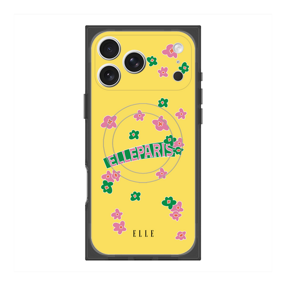 プレミアムスクエアケース with MagSafe［ ELLE - フラワー ］