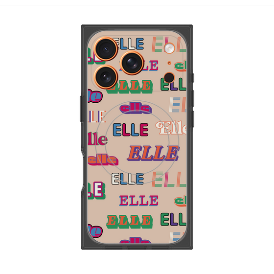 プレミアムスクエアケース with MagSafe［ ELLE - ミックスロゴ ］