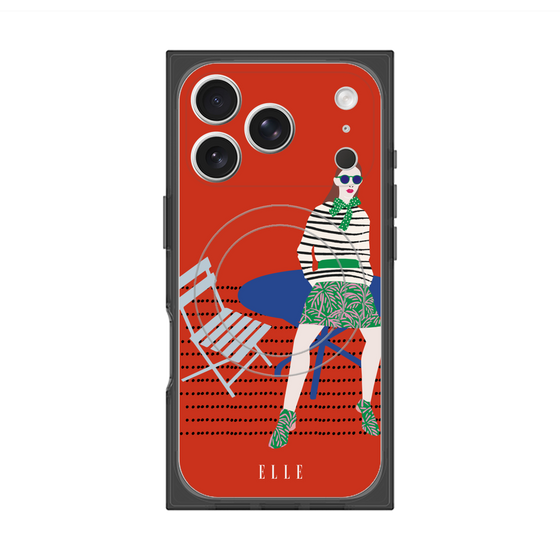 プレミアムスクエアケース with MagSafe［ ELLE - パリジェンヌ - レッド ］