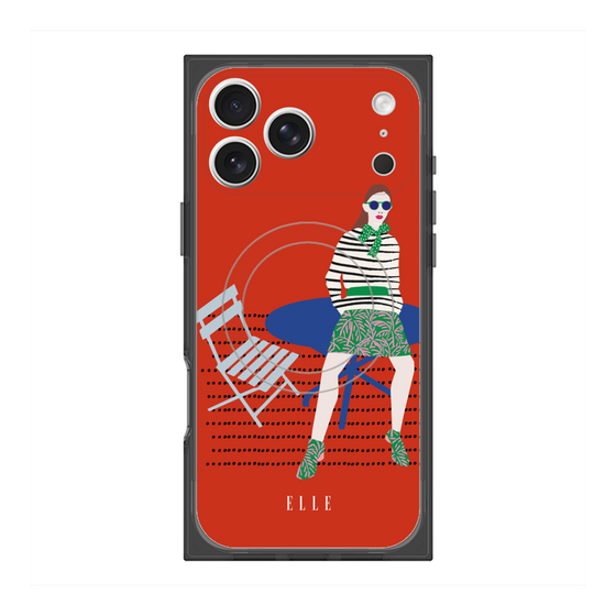 プレミアムスクエアケース with MagSafe［ ELLE - パリジェンヌ - レッド ］