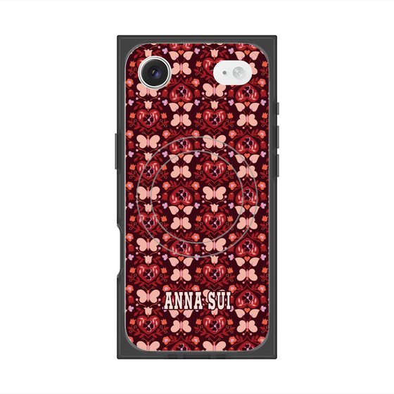 プレミアムスクエアケース with MagSafe［ ANNA SUI - バタフライハーツ - レッド ］