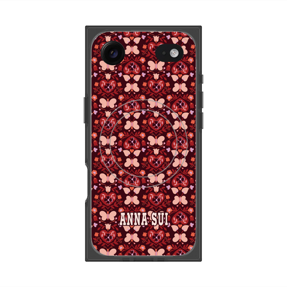 プレミアムスクエアケース with MagSafe［ ANNA SUI - バタフライハーツ - レッド ］