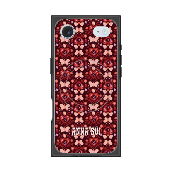 プレミアムスクエアケース with MagSafe［ ANNA SUI - バタフライハーツ - レッド ］