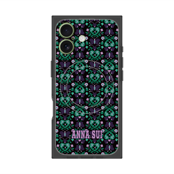 プレミアムスクエアケース with MagSafe［ ANNA SUI - バタフライハーツ - グリーン ］