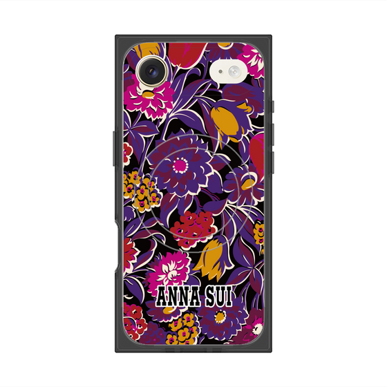 プレミアムスクエアケース with MagSafe［ ANNA SUI - ガーデンフワラー - マゼンタ ］