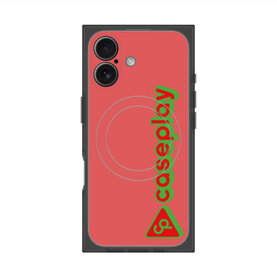 プレミアムスクエアケース with MagSafe［ オリジナル - CASEPLAYロゴタイプ - レッド ］