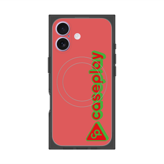 プレミアムスクエアケース with MagSafe［ オリジナル - CASEPLAYロゴタイプ - レッド ］