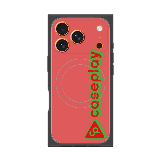 プレミアムスクエアケース with MagSafe［ オリジナル - CASEPLAYロゴタイプ - レッド ］