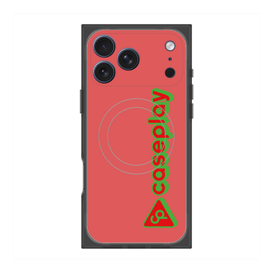 プレミアムスクエアケース with MagSafe［ オリジナル - CASEPLAYロゴタイプ - レッド ］
