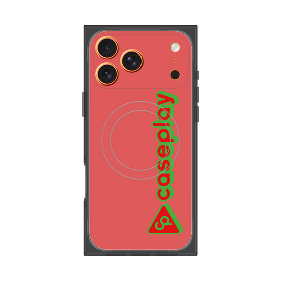 プレミアムスクエアケース with MagSafe［ オリジナル - CASEPLAYロゴタイプ - レッド ］