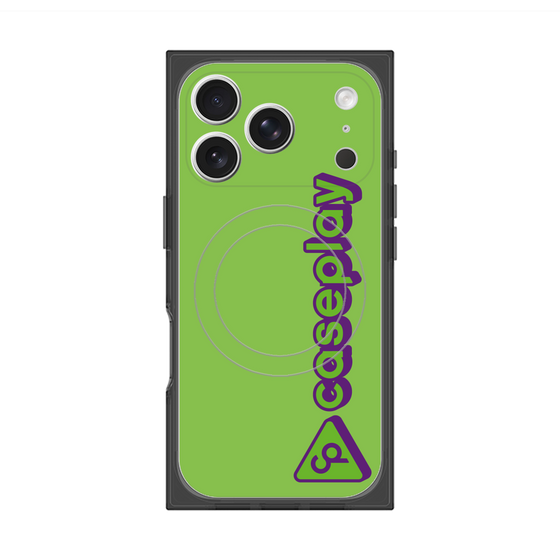 プレミアムスクエアケース with MagSafe［ オリジナル - CASEPLAYロゴタイプ - グリーン ］