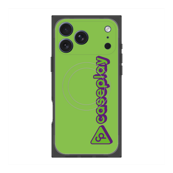 プレミアムスクエアケース with MagSafe［ オリジナル - CASEPLAYロゴタイプ - グリーン ］