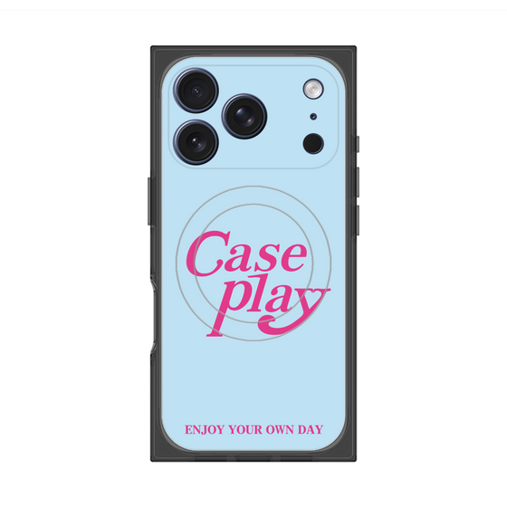 プレミアムスクエアケース with MagSafe［ オリジナル - ENJOY YOUR OWN DAY - ライトブルー ］