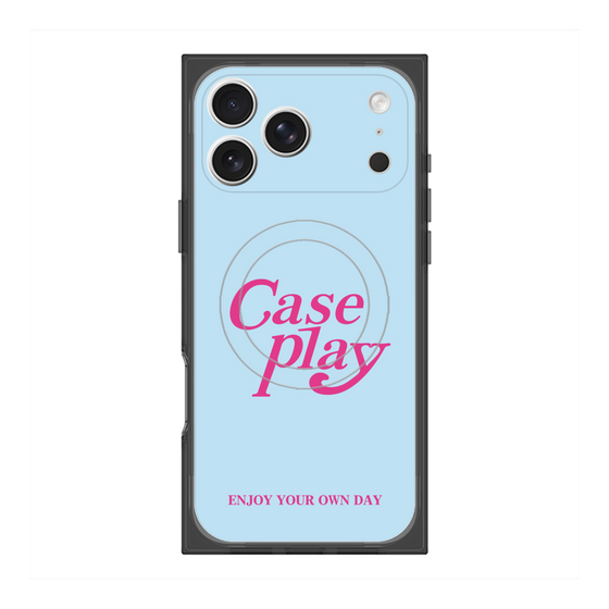 プレミアムスクエアケース with MagSafe［ オリジナル - ENJOY YOUR OWN DAY - ライトブルー ］