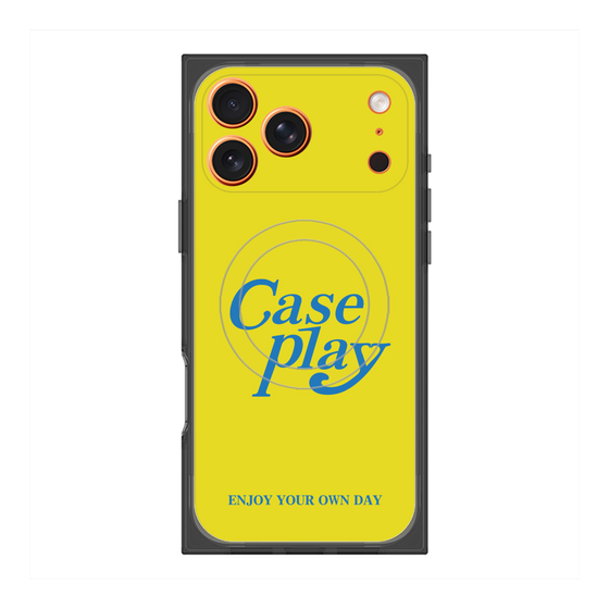 プレミアムスクエアケース with MagSafe［ オリジナル - ENJOY YOUR OWN DAY - イエロー ］