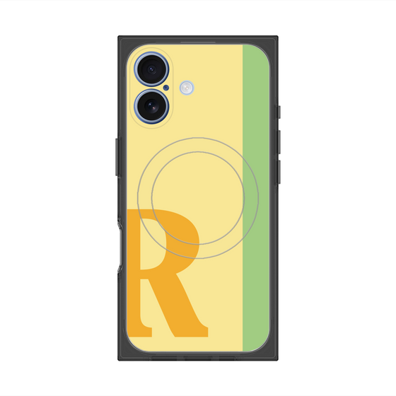 プレミアムスクエアケース with MagSafe［ オリジナル - initial color line - R yellow ］
