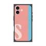 プレミアムスクエアケース with MagSafe［ オリジナル - initial color line - S pink ］